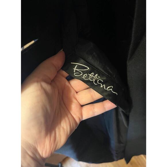 VTG I. MAGNIN WOMEN'S XL LONG Swing BLACK DRESS COAT NICE - Picture 3 of 5